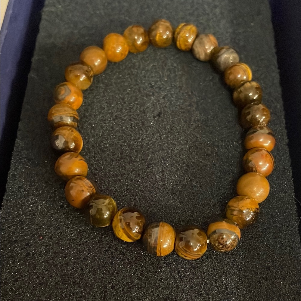 Elegant Tiger Eye Gemstone Bracelet NIB